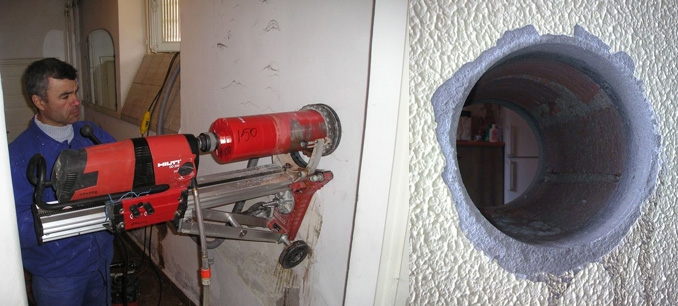 Gauri hote si instalatii sanitare  prin carotare